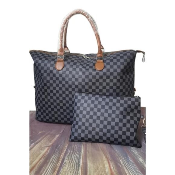 Checkered Two-Piece Bag Set - Picture 3 of 4